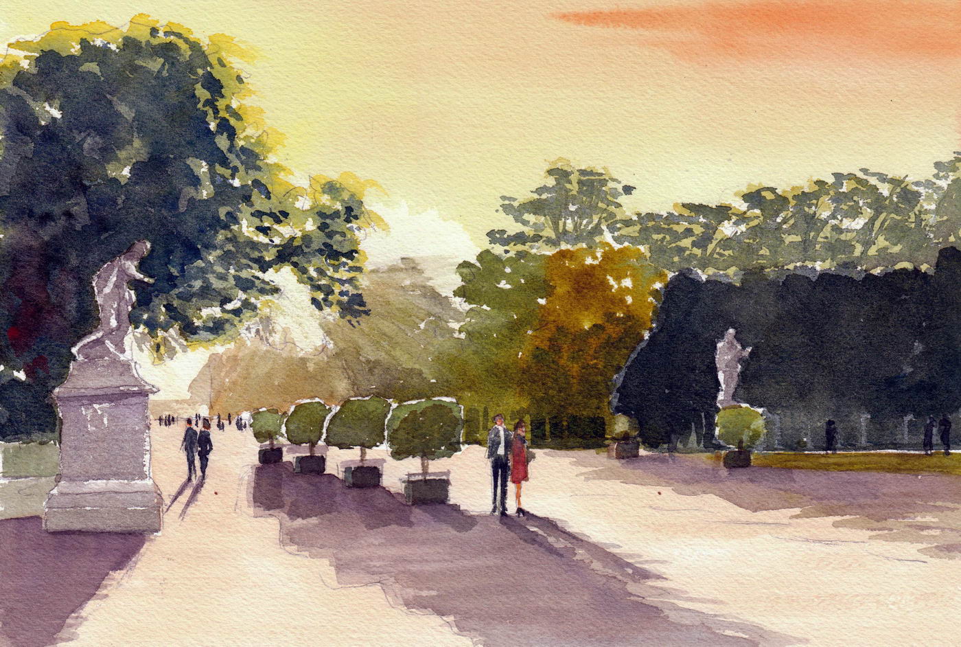 Jardin des Tuileries at sunset – Paris (SOLD)