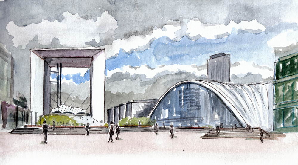 La grande arche de la Défense et le CNIT