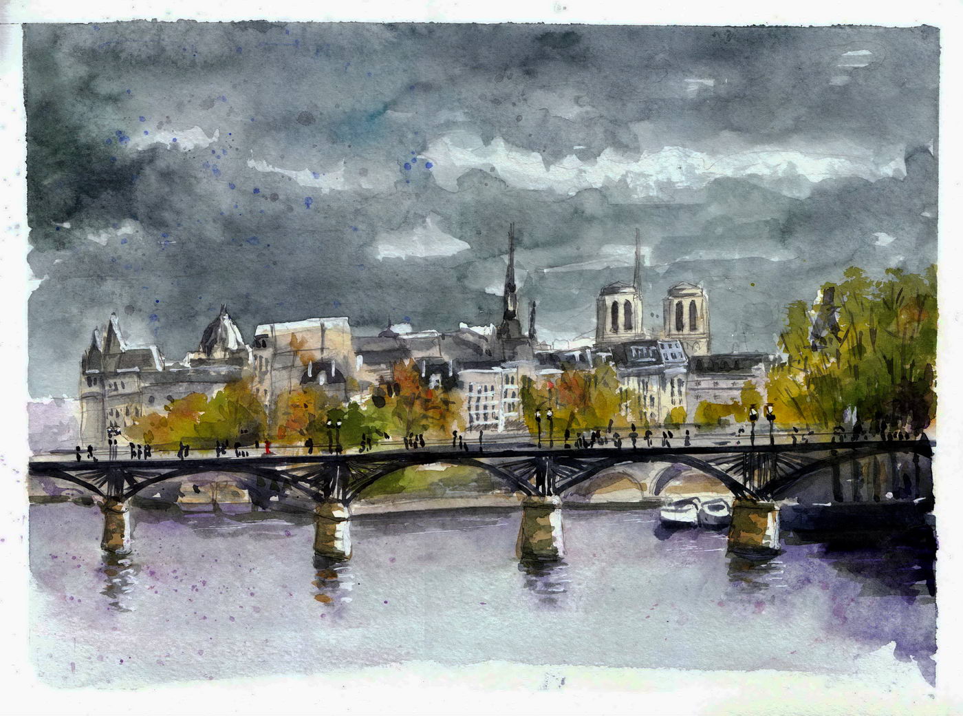 Pont des Arts après la pluie – Paris